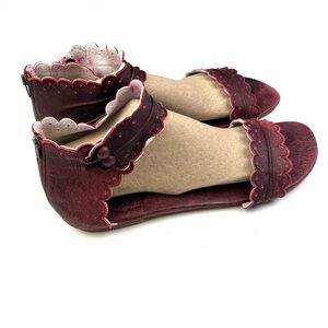 Like New Bali ELF Midsummer Sandals Handmade Burnished Burgundy Leather 9